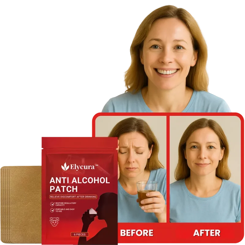 Elycura™ topical stick-on patch for after-drinking comfort